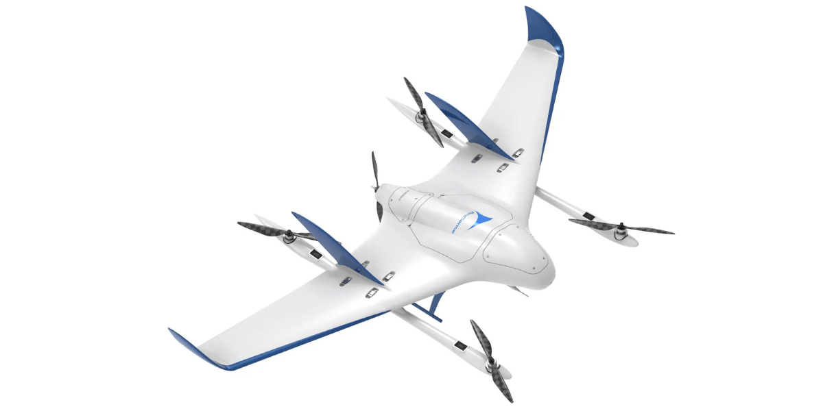 垂直離着陸型固定翼(VTOL)型ドローン「エアロボウイング」の新モデル(AS-VT02K)