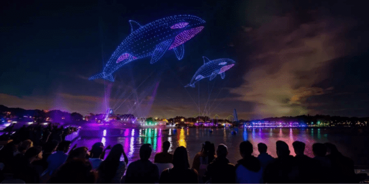 ディズニー超え!? シーワールド＆ブッシュガーデンが夜の空を彩るドローンショー