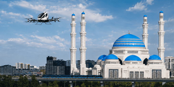 飛行機でもヘリでもない「空飛ぶクルマ」が中央アジアを席巻！カザフスタンで歴史的初飛行